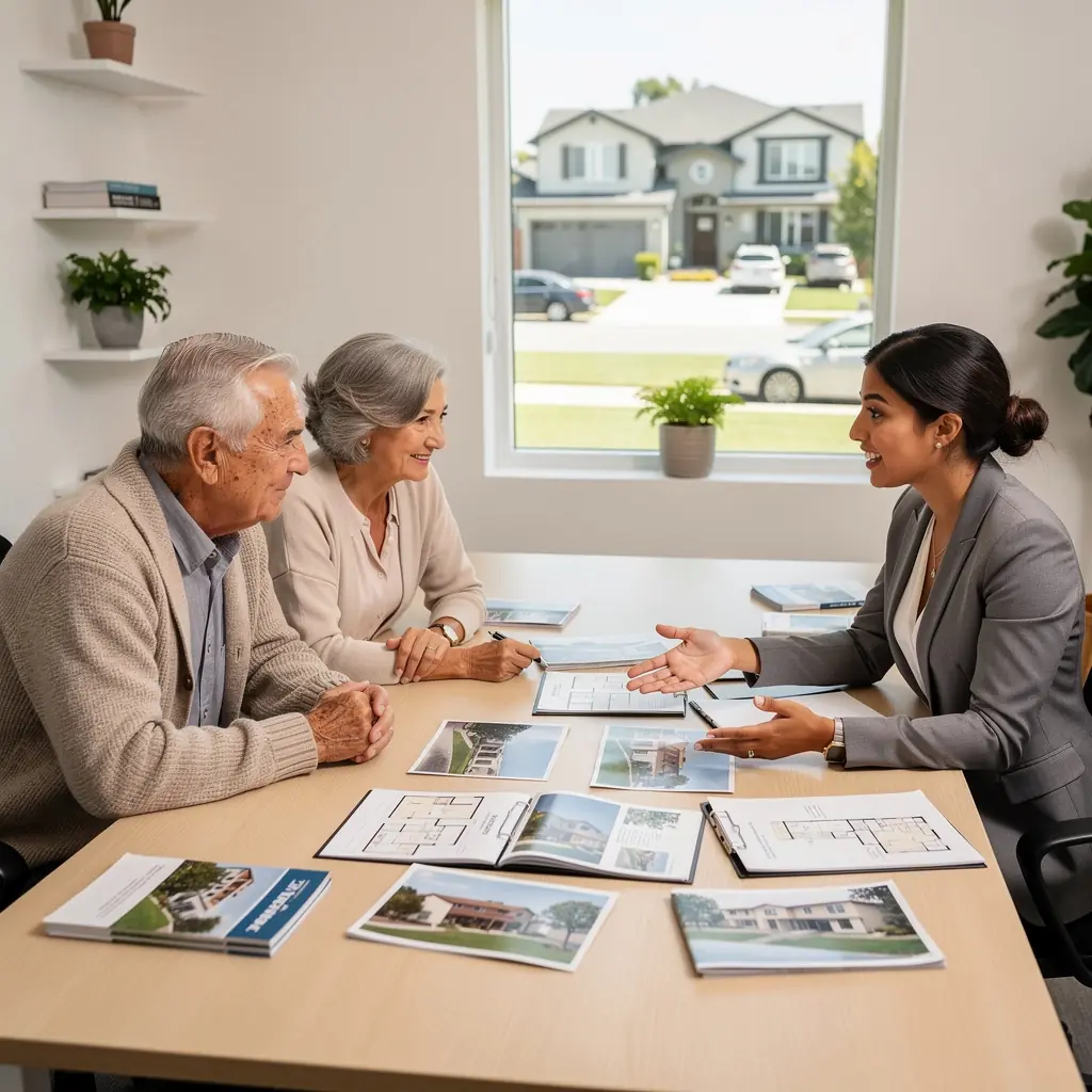 Grupa potencjalnych nabywców oglądających dom podczas dnia otwartego.